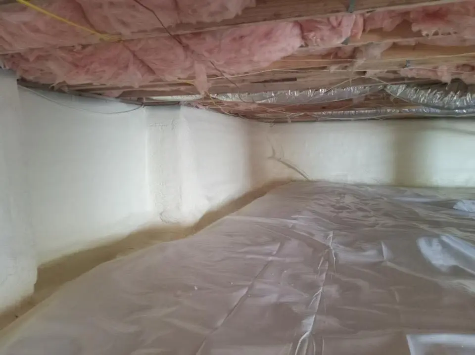 Crawl space encapsulation with closed-cell spray foam for Attic Insulation in Dumas